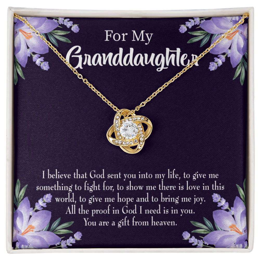 Daughter Granddaughter Infinity Knot Cz Necklace Gold Tone Standard Box